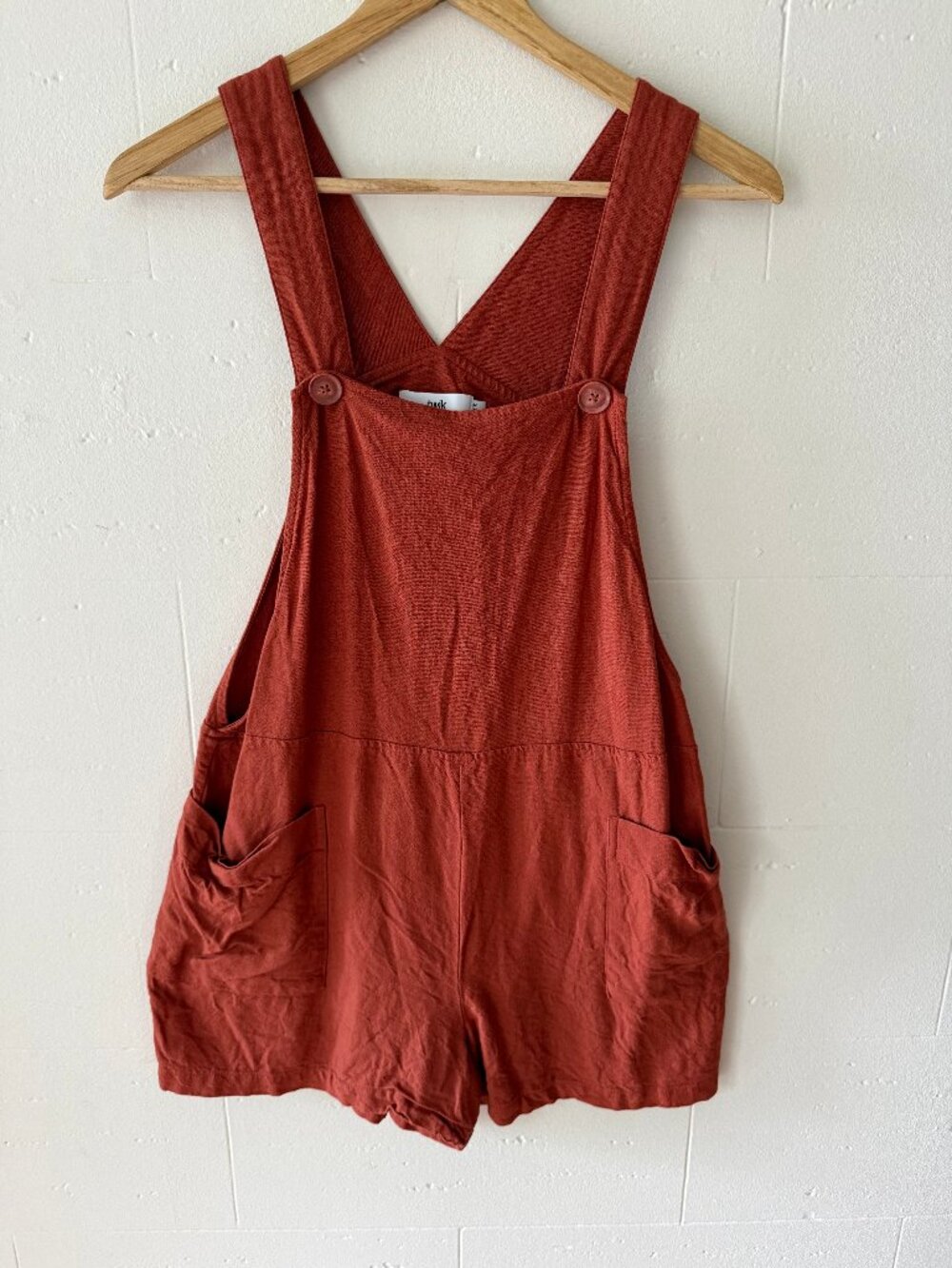 Simons TWIK | Rust Short Overalls Romper | Summer | Medium